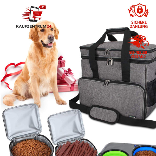 Hundetasche Reisetasche FüR HundeausrüStung Grau Groß FüR Reisen Camping-image