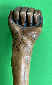 Antique Folk Art Fist Hand Carved Walking Stick Cane
