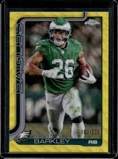 2025 Topps Chrome Saquon Barkley Yellow Wave Refractor #/275 Eagles