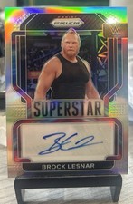 2022 Panini Prizm SILVER PRIZM WWE Brock Lesnar Superstar Autograph Auto #SA-BLS