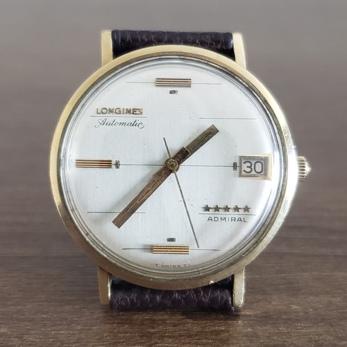 Orologio Vintage Longines Admiral 5 Stelle Automatico Svizzero, Quadrante Champagne con Data - Foto 3 di 20