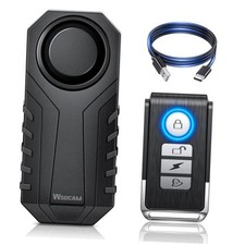 113dB Wireless Bike Alarm with Remote, Rechargeable Bicycle Square Remote