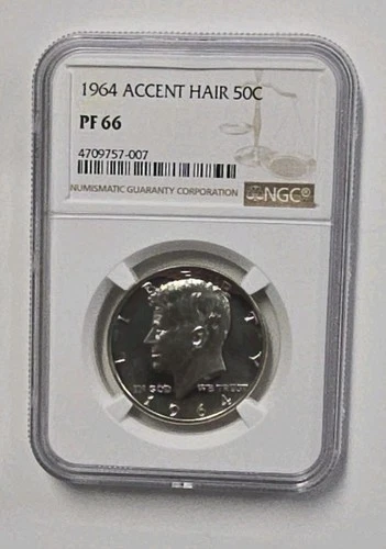 1964 Accented Hair Proof Kennedy Silver Half Dollar NGC PF66