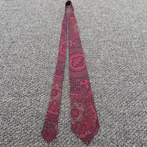 Cravatta vintage contessa Mara New York lusso multicolore rosso paisley 56" x 3,5" - Foto 11 di 21