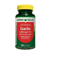 Spring Valley Odor-Controlled Garlic Softgels 1,000 mg 120 Count