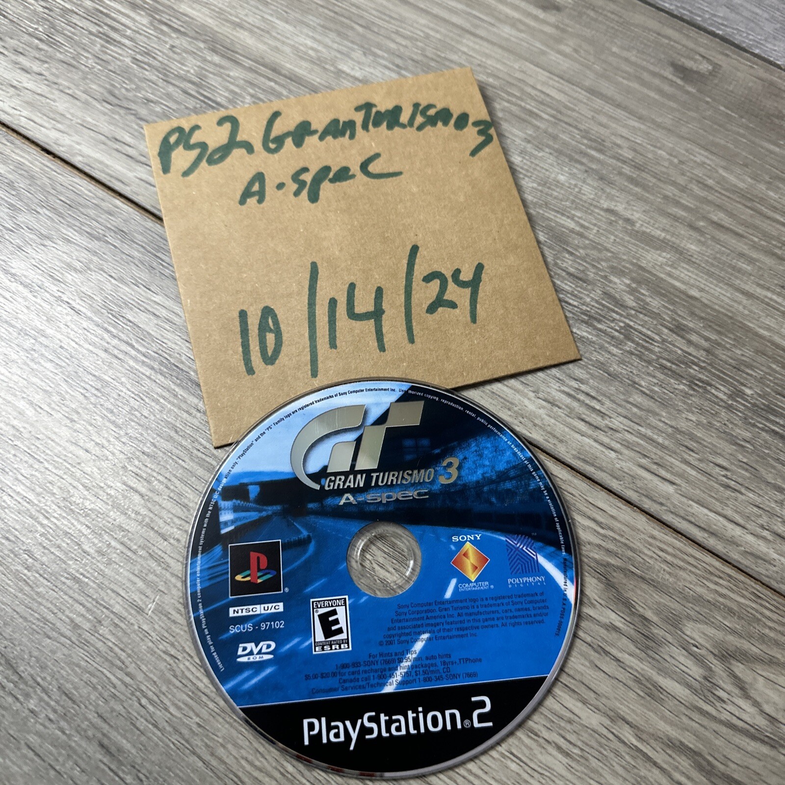 Sony PlayStation 2 Gran Turismo 3 A-Spec PS2 Game Disc Only SCUS-97102 NTSC U/C
