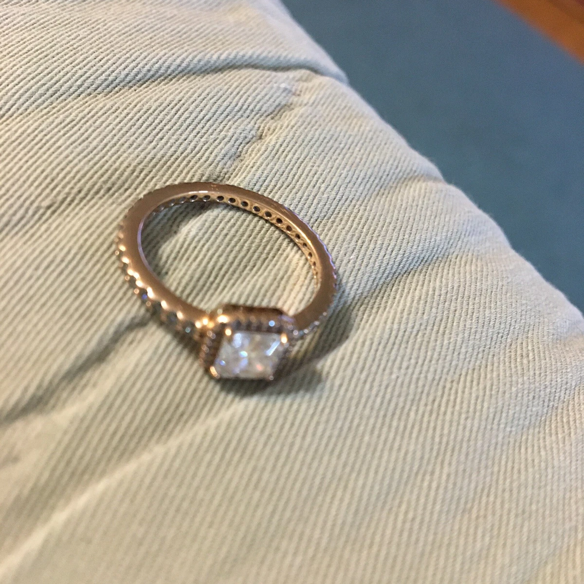 PANDORA SQUARE SPARKLE HALO RING Size 8.5 eBay