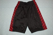 Boys Athletic Shorts BLACK RED Lined MESH NET OUTER 2 Pockets XS 4-5