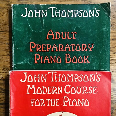 Vintage Lot Of 2 John Thompson s Piano Books by Willis Music Co. Lessons