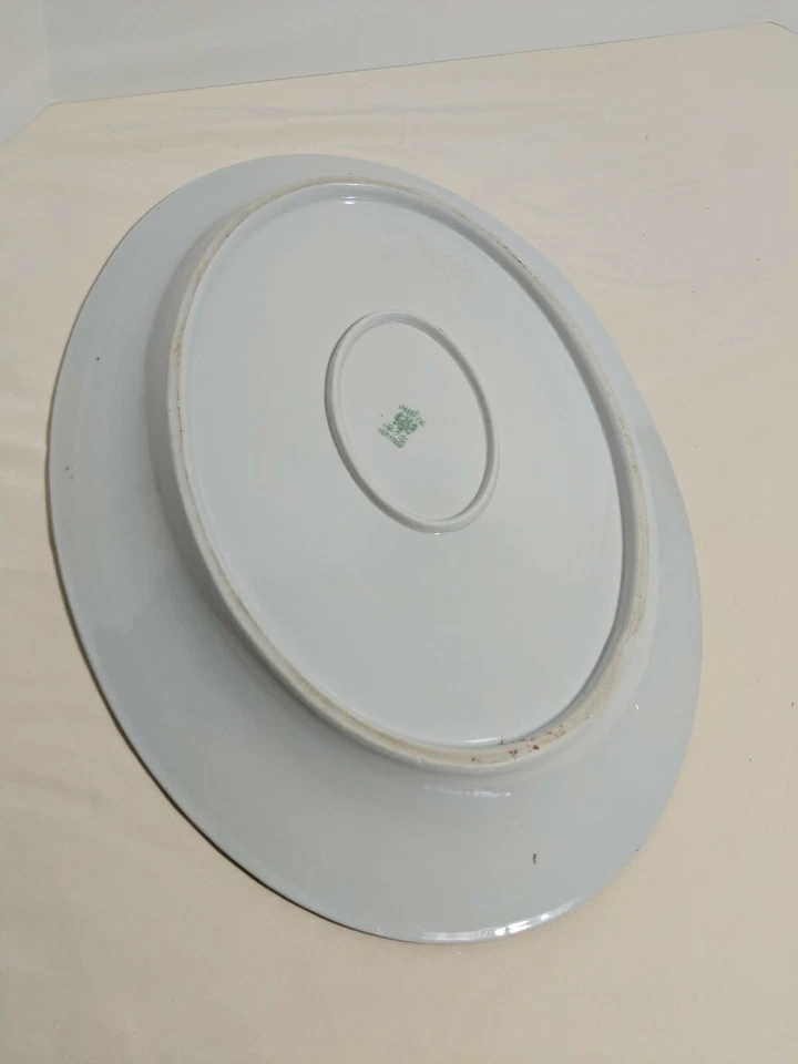 Austria Serving Platter 16 1/2 " x 12" white with multicolor floral design. - Image 4 of 4