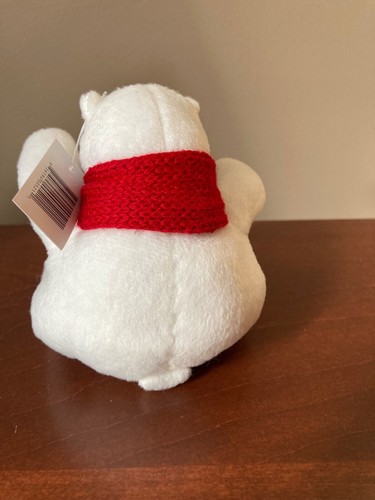 Coca-Cola Plüschtier Eisbär Kuscheltier rot Strickschal 4" 2023 Neu - Bild 3 von 4