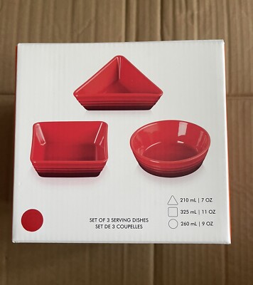 Le Creuset Tapas Dishes Set Of Serving Dishes Cerise (NEW