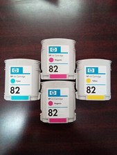 Empty HP 82 Ink Cartridges Lot Of 4 Cyan, 2 Magenta, Yellow
