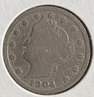 ^ 1904 Liberty "V" Nickel   ^^  GOOD ^^    122 YRS OLD     4064 — photo 2