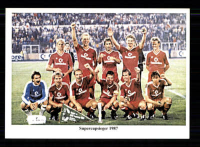 FC Bayern München Mannschaftskarte Supercup Sieger 1987