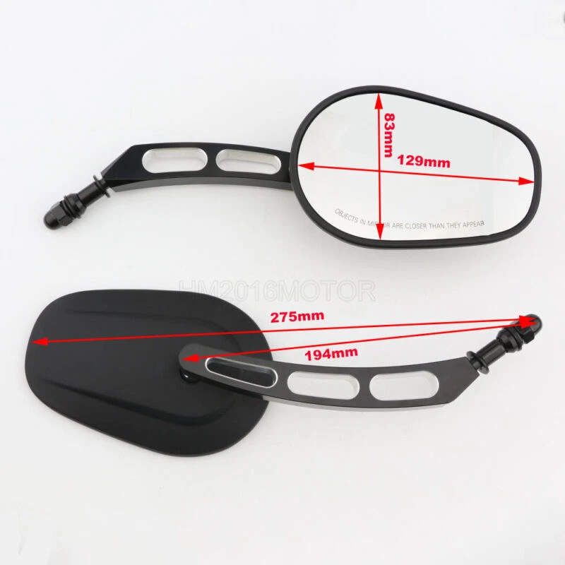 Espejos retrovisores negros aptos para Harley Touring Street Road Glide Sportster Foto 3 de 4