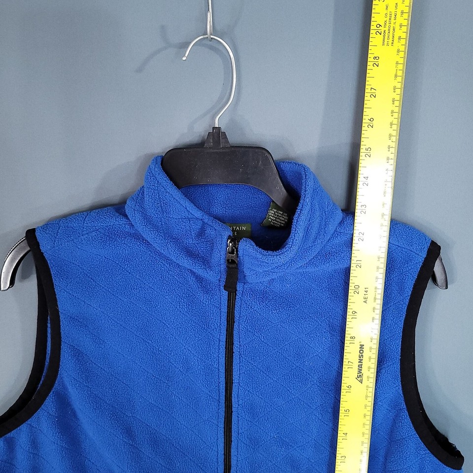 Mountain Lake Women's Full Zip Mock Neck Fleece Vest Sleeveless Blue