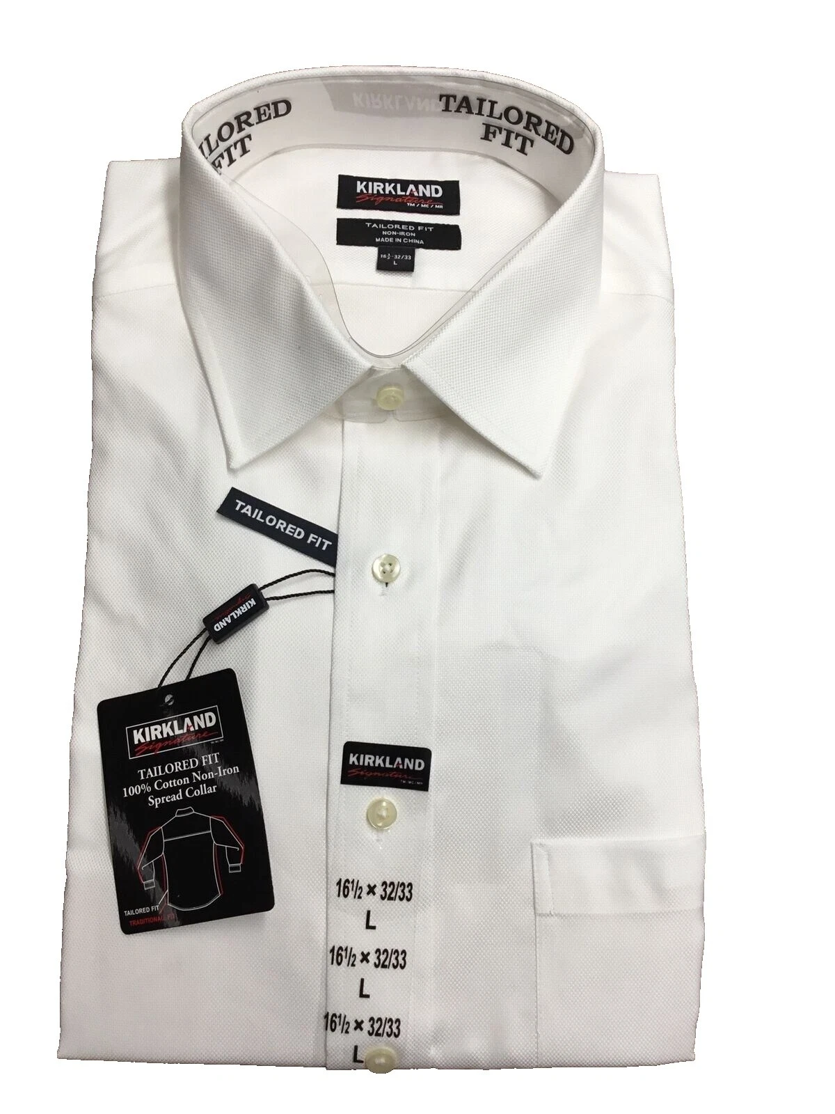 Kirkland Signature Long Sleeve Solid Dress Shirts for Men