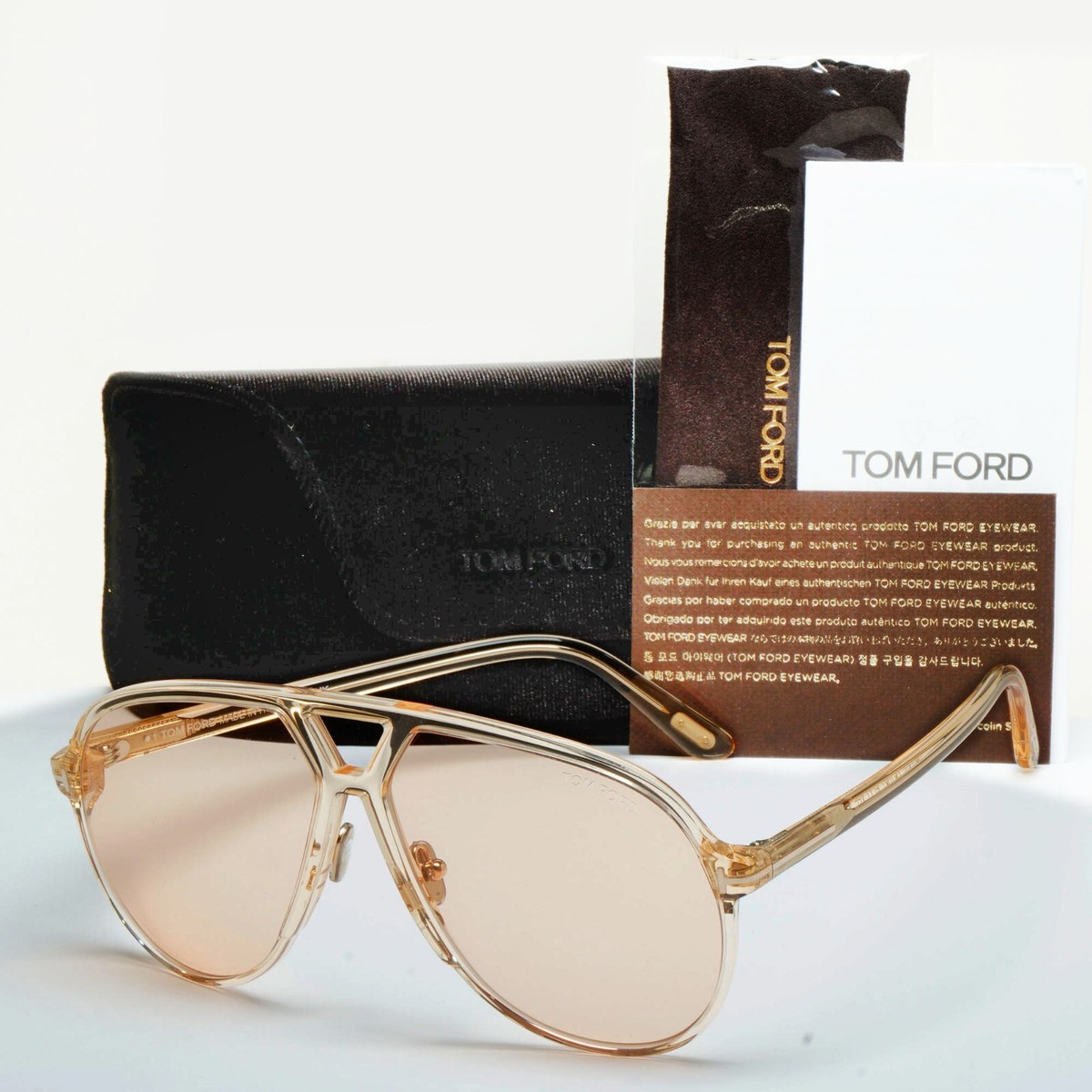 小物 Tom Ford FT1061 BERTRAND Light Brown Tom Ford Sunglasses Bertrand Honey Light Brown Transparent FT1061