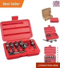 7-Piece Magnetic Nut Driver Bit Set Chrome Vanadium SAE Quick-Change Power Tool