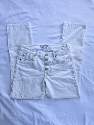 Dear John White Mid Rise Jeans Slim Straight Button Up Optic White Size 26