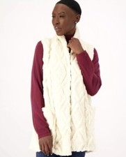 Koolaburra By Ugg Embossed Sherpa Fleece Vest Birch Sz 1x A545154