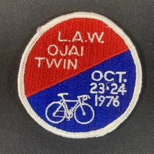Vintage 1976 LAW League Of American Wheelmen Patch Bicycle Bike Ride Club Cycle