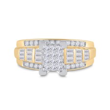 14kt Yellow Gold Womens Princess Diamond Cindys Dream Cluster Bridal Weddin