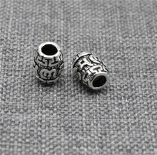 10 pièces de petites perles Om mani padme hum en argent sterling 925 pour
