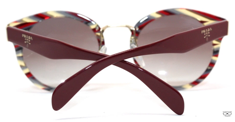 Anteojos Prada PR05T VAP BORGOÑA/GRIS MULTICOLORES Nuevos Auténticos 53 Foto 3 de 4