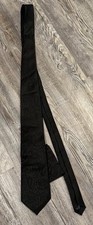 NWOT St. Patrick Black Paisley Print Microfiber Tie 3.5"  Hanky/Pocket Square