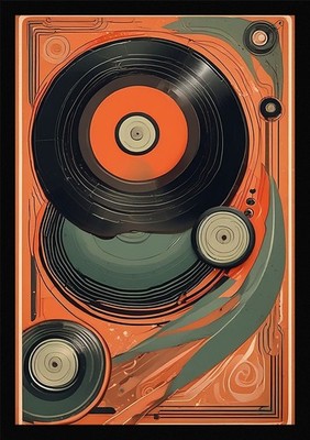 Lebendige Vinyl Schallplatte gerahmtes Wandbild Poster Leinwanddruck Bild