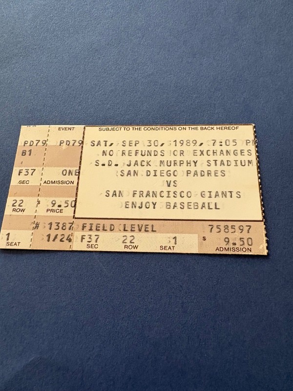 Padres Indians ticket stub Alomar 1st HR