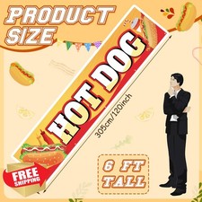 Tegeme Hot Dog Banner Sign for Shop Truck Decor 2x10 Ft/ 24x120 Inch Hot Dog ...