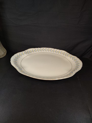 WS George Radisson China Apollo Oval Platter 16" Serving Platter Blue Yellow 40s - Picture 15 of 21