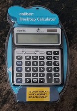 Caliber Destop Calculator 12 Digit Display 4 Key Memory BIG LCD DISPLAY Solar