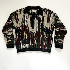 Vintage Coogi 3D Abstract Knit Sweater Multicolor XS Read Description IMPERFECT