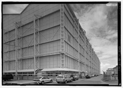 1. VIEW LOOKING NORTH SOUTHEAST CORNER FULL-SCALE WIND TUNNEL. - NASA Langley