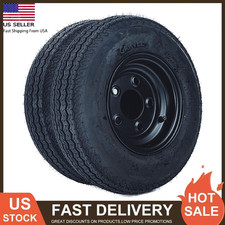 2pack 4.80-8 Trailer Tires With Rims 4.80x8 480-8 5 Lug On 4.5 And Black Wheels