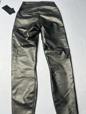 90 degree by reflex Leatherlite Leggings Medium Gun Metal Grey 