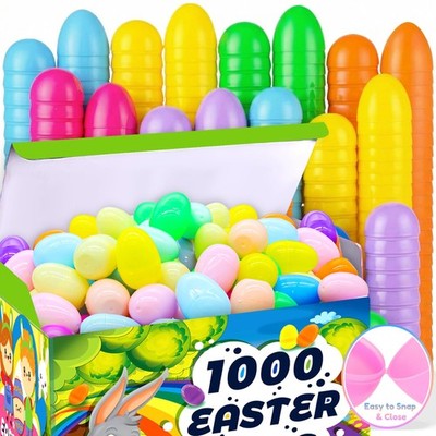 1000 Pcs Plastic Easter Eggs,Bulk Fillable Easter Eggs for Easter Hunt,Basket...