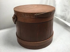 vintage wooden Sugar bucket  #701 Wood Handle/stapled