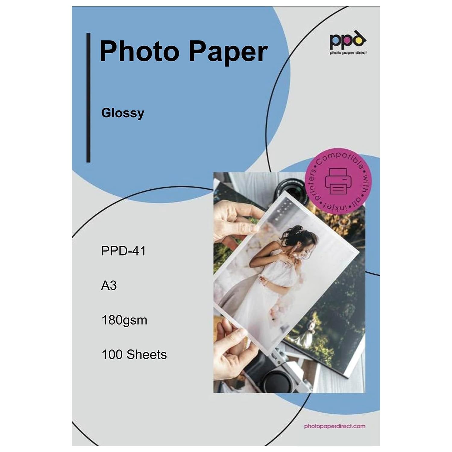 Papier Photo Brillant A3 180g Jet d'Encre anti-gondolage pour réussir tous vos agrandissements
