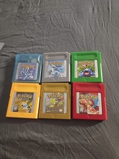 Nintendo Game Boy Pokémon Game Cartridge Lot - Crystal Silver Gold Red Yellow gr