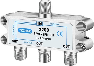 3 Way Coaxial Cable Splitter 10-2602MHz RG6 CATV Satellite Antenna MoCA