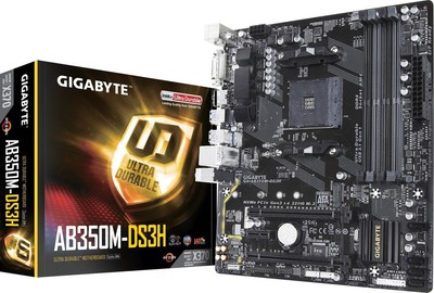 Gigabyte GA-AB350M-HD3 Sockel AM4 DDR4 M.2 HDMI DVI USB 3.1 MicroATX Mainboard