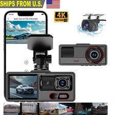 4K Dash Cam Front and Rear Dash Camera 1080P ...