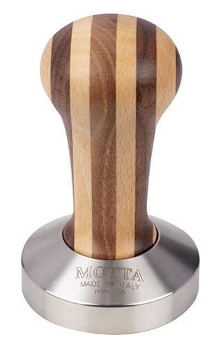 Metallurgica Motta Striped Wood Espresso Coffee Tamper With Flat 58 mm