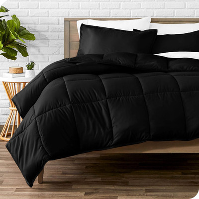 Queen Sandwashed Black Sheet & Comforter Set Bundle