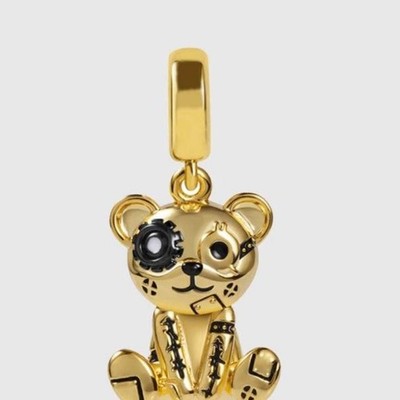 Thomas Sabo Gold and Black Enamel Teddy Bear Charm